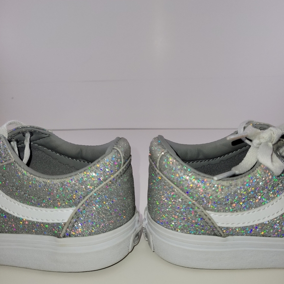 Vans Old Skool Missy Silver Glitter Skate Shoes Low Top Lace Up 3 - Picture 5 of 7